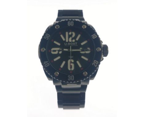 U-Boat branded style Men's Chronograph Wrist Watch in black with metal bracelet, unboxed and no paperwork  - in working order