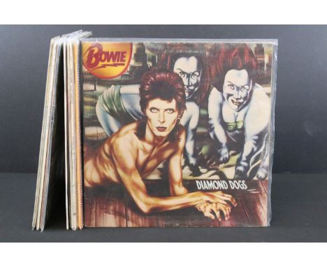 Vinyl - 13 David Bowie LPs to include Diamond Dogs, Hunky Dory, Low, Pin Ups, Ziggy Stardust, Scary Monsters (Italian pressin