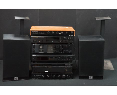 Hi-Fi - 6 Audio separates to include a Nakamichi BX-2 cassette deck, audiolab8000A, Marantz CD50, Sony MDS JE500 mini disc pl