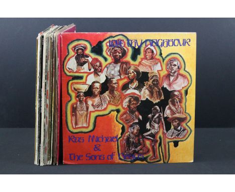 Vinyl – 7 Reggae LPs and 13 12” singles to include Ras Michael &amp; The Sons Of Negus – Love Thy Neighbour original US 1981 