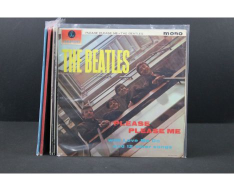 Vinyl - 6 The Beatles albums to include: Please Please Me (Parlophone - PMC 1202, Yellow Parlophone labels, 1N / 1N matrices)