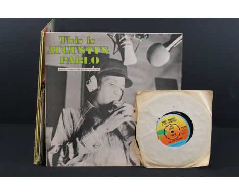 Vinyl - 3 Reggae / Roots / Dub LPs and 8 7" singles to include Augustus Pablo ‎– This Is Augustus Pablo (TROPS 101) Vg, Augus