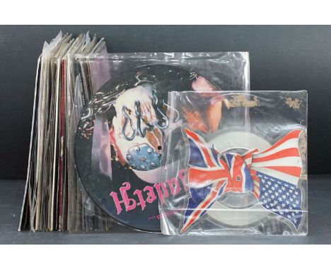 Vinyl - Approx 35 Rock &amp; Metal picture / shaped / coloured discs to include Anthrax, Megadeth, Wasp, Bon Jovi, Dokken, Je