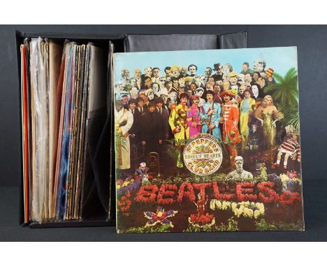 Vinyl - 20 The Beatles and members LPs to include Abbey Road (no Her Majesty on sleeve), Sgt Pepper x 2 (both original UK yel