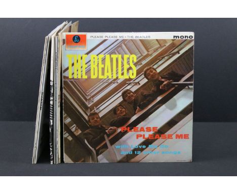 Vinyl - 9 LPs to include The Beatles x 2 (Please Please Me and For Sale, both yellow Parlophone), Elvis Presley, Dusty Spring