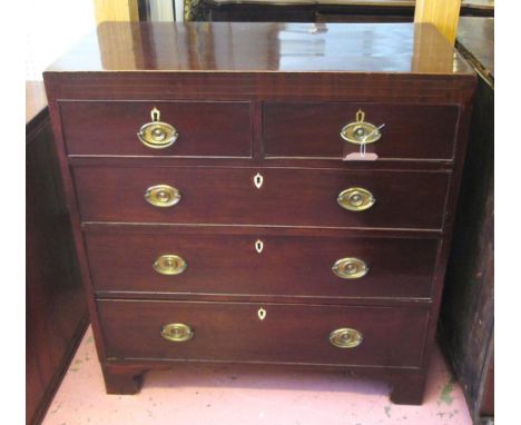CHEST, Regency mahogany with two short over three long drawers on associated bracket feet, 90cm W x 45cm D x 97cm H. 