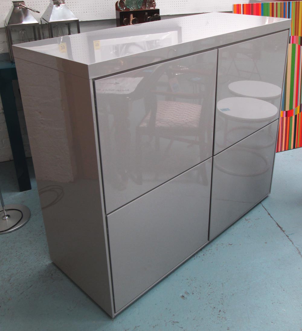 POLIFORM SIDEBOARD, in grey lacquer finish with internal shelves, 140cm
