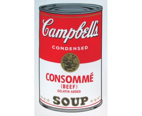 AFTER ANDY WARHOL, 'Consomne soup', lithograph, 88cm x 56cm, framed.