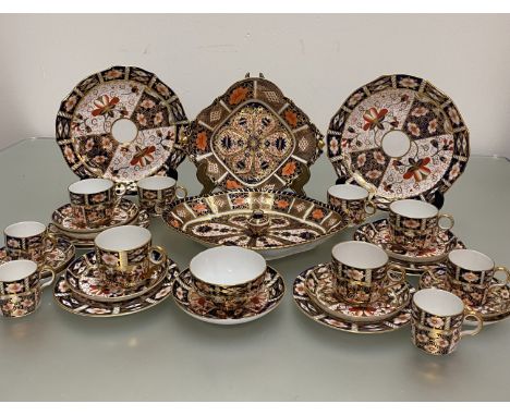 A collection of Royal Crown Derby, a 19-piece part tea set decorated with pattern 2451, a scalloped dish decorated with patte