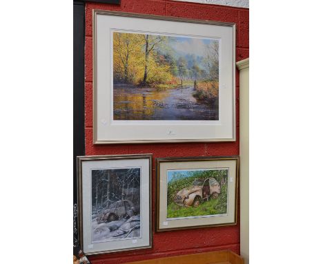Rex N Preston, after, The Rain, Beresford Dale, signed limited edition Giclee print 10/395, 45.5cm x 61cm;  Dick Twinney, a p