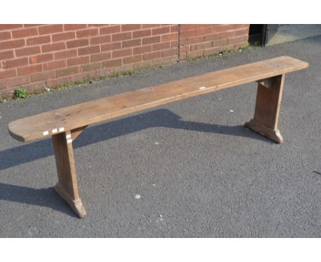 A late 19th century French oak bench