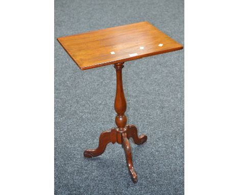 An Edwardian mahogany rectangular top occasional table, turned column, tripod feet