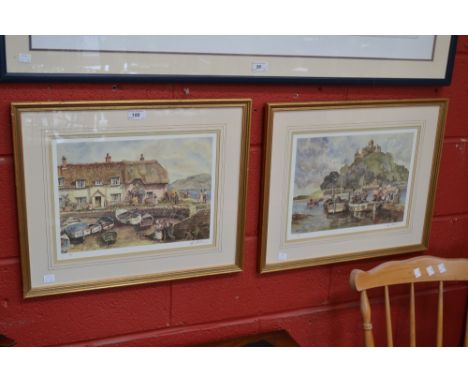 E Sturgeon, by and after, St Michaels Mount, limited edition colour print 131/850, signed (2)

