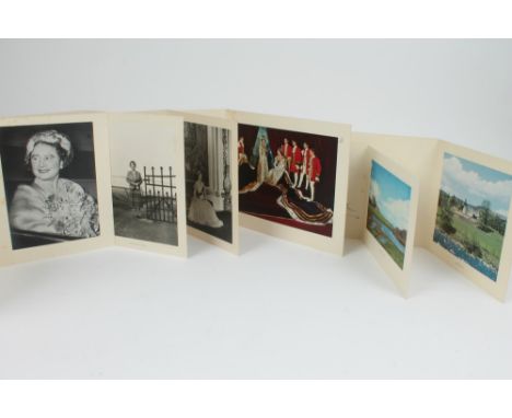 HM Queen Elizabeth The Queen Mother - six 1950s signed Christmas cards - all with gilt embossed crowns to covers and photogra