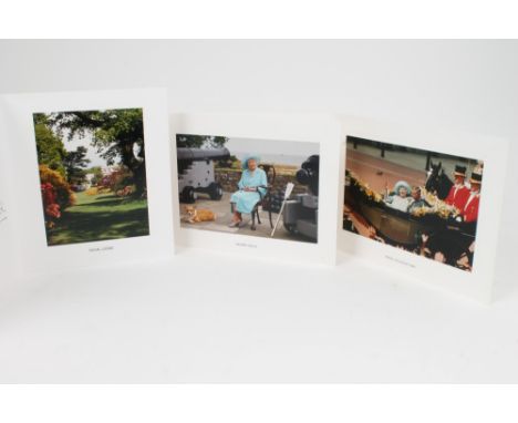 HM Queen Elizabeth The Queen Mother - three signed Royal Christmas cards - 1999, 2000 and 2001, with gilt embossed crowns to 