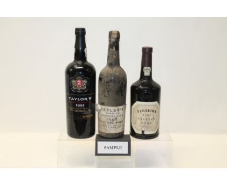 Port - six bottles, Taylor's 1965, 1992, 1995 (x 2), Ferreira 1987 and one other non-vintage bottle