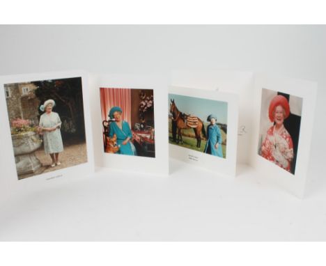 HM Queen Elizabeth The Queen Mother - four signed Royal Christmas cards - 1991, 1992, 1993 and 1994, with gilt embossed crown