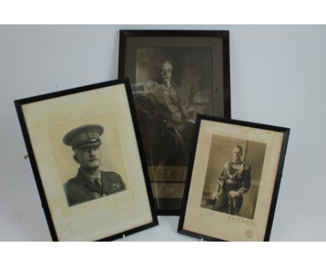 Field Marshal The Earl Haig - signed and inscribed Presentation portrait print of the Field Marshal, inscribed in ink 'To Mrs