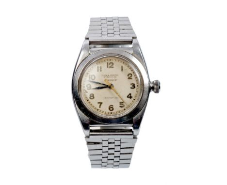 1940s gentlemen's Rolex Oyster Perpetual Gammeter Chronometer wristwatch with circular dial, applied Arabic numerals, blue st