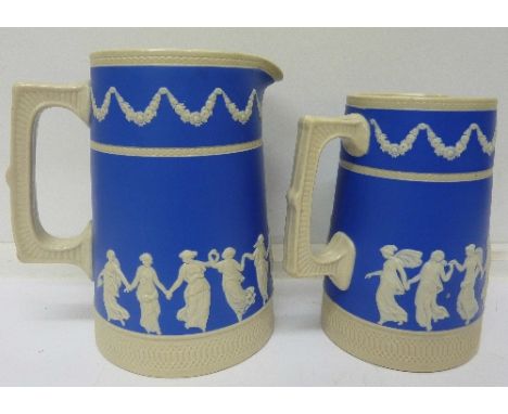 Two Copeland Spode blue and white jugs