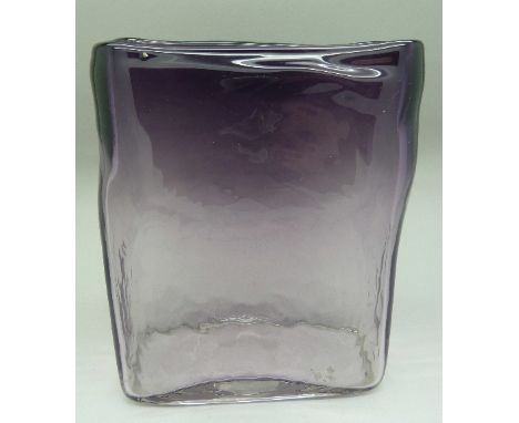 A Whitefriars glass amethyst vase, height 15cm