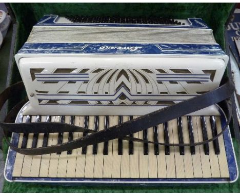 A Lorenzo piano accordion with case