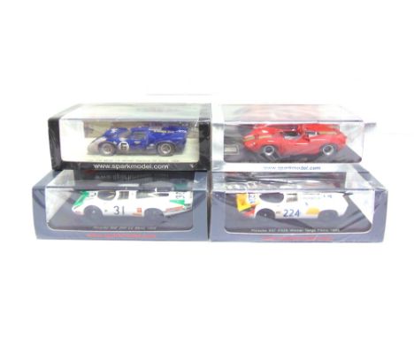 FOUR 1/43 SCALE SPARK (MINIMAX) RESIN MODEL RACING CARS  comprising a No.S1467, Lola T70 Mk 1, no.11 Winner Players 200 Mospo