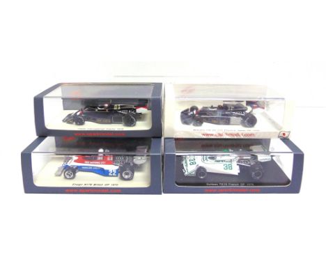 FOUR 1/43 SCALE SPARK (MINIMAX) RESIN MODEL RACING CARS  comprising a No.S4005, Surtees TS19, French GP 1976; No.S4044, [Wolf
