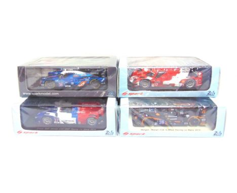 FOUR 1/43 SCALE SPARK (MINIMAX) RESIN MODEL RACING CARS  comprising a No.S4211, Morgan-Nissan, no.26 G-Drive Racing Le Mans 2