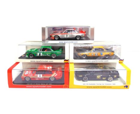 FIVE 1/43 SCALE SPARK (MINIMAX) RESIN MODEL RACING CARS  comprising a No.SG018, B.M.W. 2800 CS, no.63 Winner 300km Nurburgrin