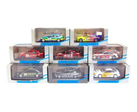EIGHT 1/43 SCALE MINICHAMPS DIECAST MODEL RACING CARS  comprising a No.430 942493, B.M.W. 318 is/4, Stannic S. van der Linde,
