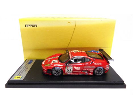 A 1/43 SCALE BBR MODELS HAND-BUILT RESIN FERRARI F430 GT  Biagi / Montanari / Fambacher / Russo, FIA GT Spa Francorchamps 200