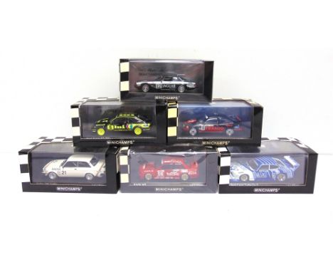 SIX 1/43 SCALE MINICHAMPS DIECAST MODEL RACING CARS  comprising a No.430 828503, Ford Capri Turbo Gp 5, Team Zakspeed, K. Nie