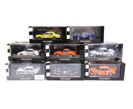EIGHT 1/43 SCALE MINICHAMPS DIECAST MODEL RACING CARS  comprising a No.400 704611, Opel Commodore A, Steinmetz, von Bayern / 