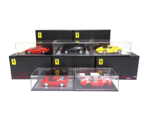 FIVE 1/43 SCALE RED LINE MODELS RESIN MODELS  comprising a No.RL013, Ferrari Enzo, yellow, limited edition 223/750; No.RL018,