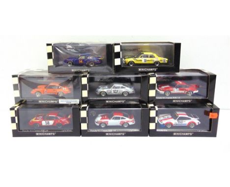 EIGHT 1/43 SCALE MINICHAMPS DIECAST MODEL RACING CARS  comprising a No.400 704610, Opel Commodore A, Steinmetz, Kauhsen / Fro