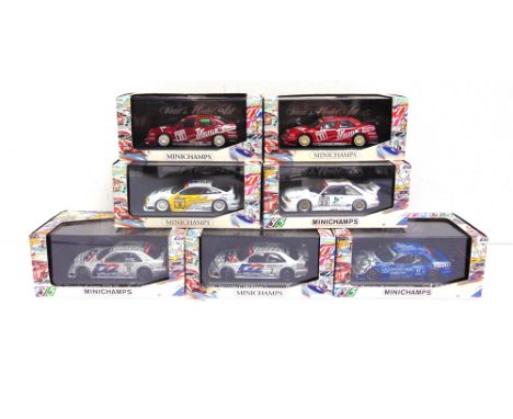 SEVEN 1/43 SCALE MINICHAMPS DIECAST MODEL RACING CARS  comprising a No.430 940111, Alfa Romeo 155 V6 TI, Team Schubel, C. Dan
