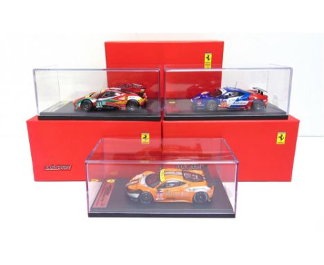 THREE 1/43 SCALE LOOK SMART MODELS HAND-BUILT RESIN MODELS  comprising a No.LSLM01, Ferrari 458 Italia GTE, AF Corse, Le Mans