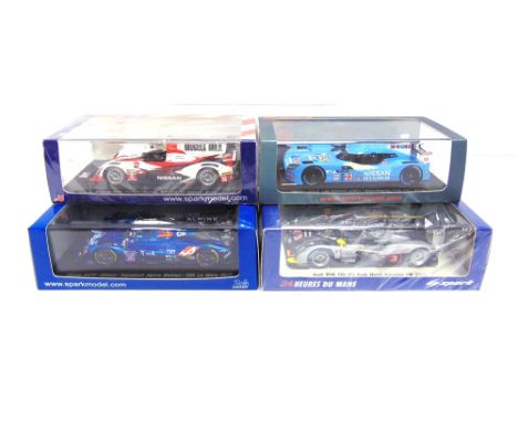 FOUR 1/43 SCALE SPARK (MINIMAX) RESIN MODEL RACING CARS  comprising a No.S2517, Audi R18 TDI, no.3 Audi North America Le Mans