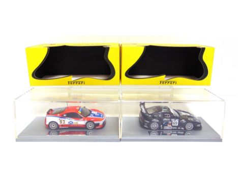 TWO 1/43 SCALE BBR GASOLINE MODELS HAND-BUILT RESIN MODELS  comprising a Ferrari 360 Modena LM GT2, Scuderia Ecosse, Le Mans 