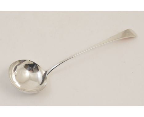George II silver sauce ladle, maker TE/GS, London 1759, old English pattern, later engraved with initials 'F.A', 33cm, weight