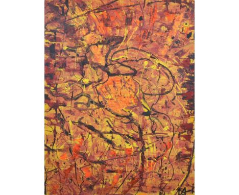 20th Century French School. "Black Magic", Mixed Media, Indistinctly Signed with Initials, with Certificate on the reverse, 2