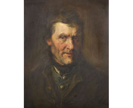 Johann Georg Edlinger (1741-1819) Austrian/German. Portrait of a Bearded Man, Wearing a Green Coat and Waist Coat, possibly a
