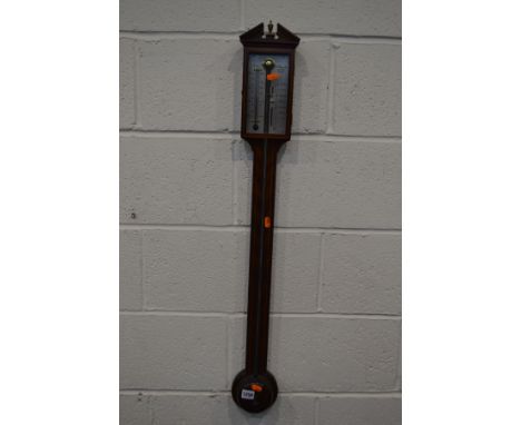 COMMITI AND SON, LONDON, a modern mahogany cistern stick barometer, height 97cm