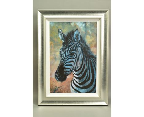 ROLF HARRIS (AUSTRALIAN 1930) 'YOUNG ZEBRA', a limited edition print on deluxe canvas 59/75, signed top right with certificat