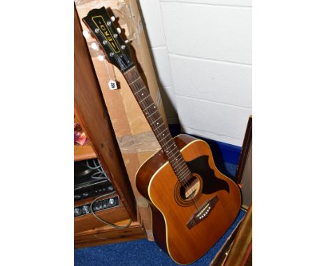 AN EKO 'RANGER 6' GUITAR, with cardboard box, together with a Garrard table top record player with two speakers and various p