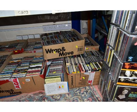 EIGHT BOXES AND TWO STANDS OF CD'S, some collections, assorted artists, mostly Jazz with some classicalCondition: some light 