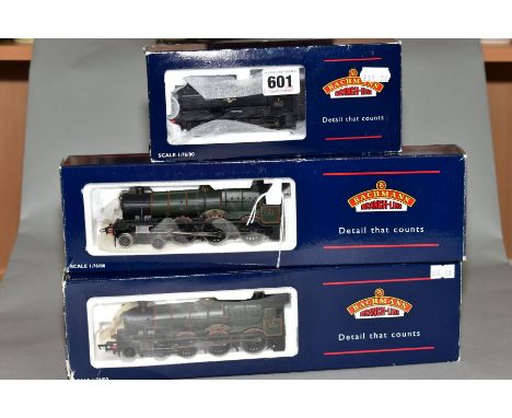 THREE BOXED BACHMANN OO GAUGE LOCOMOTIVES OF G.W.R. ORIGIN, modified Hall class 'Mere Hall' No.7915, G.W.R green livery (31-7