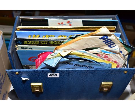 A RECORD CASE containing over twenty LP's and over fifty 7'' singles including The Troggs, Cliff and the Shadows, Wings, The 