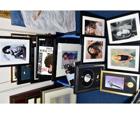 MUSIC, FILM AND SPORTING MEMORABILIA, ETC, to include framed photographs bearing signatures, some with certificates of authen